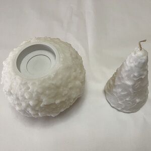 Party Lite snowball candle holder and tree candle